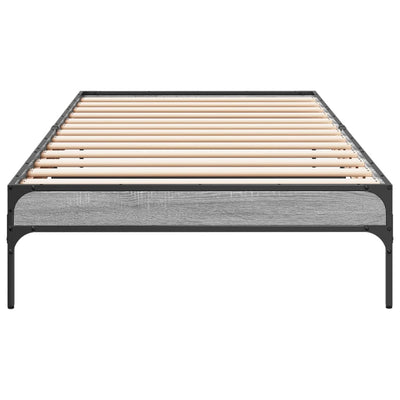 Sängynrunko harmaa Sonoma 75x190 cm tekninen puu ja metalli