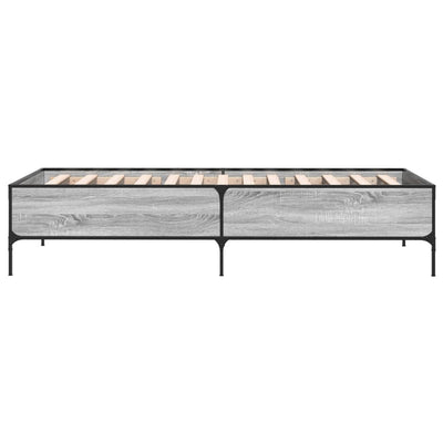 Sängynrunko harmaa Sonoma 75x190 cm tekninen puu ja metalli