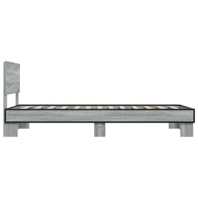 Sängynrunko harmaa Sonoma 75x190 cm tekninen puu ja metalli