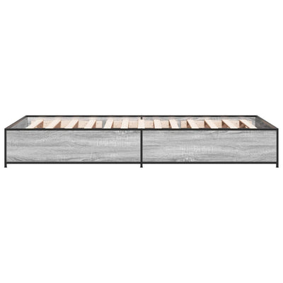 Sängynrunko harmaa Sonoma 75x190 cm tekninen puu ja metalli
