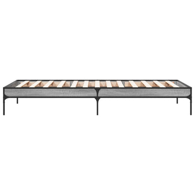 Sängynrunko harmaa Sonoma 75x190 cm tekninen puu ja metalli