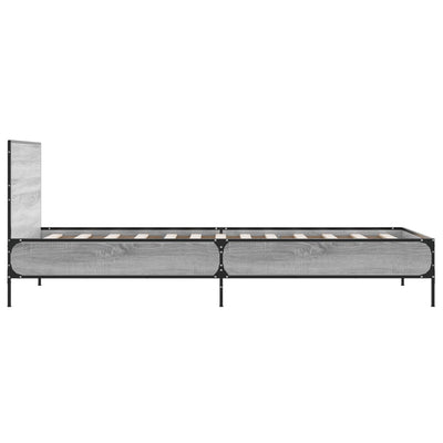Sängynrunko harmaa Sonoma 75x190 cm tekninen puu ja metalli
