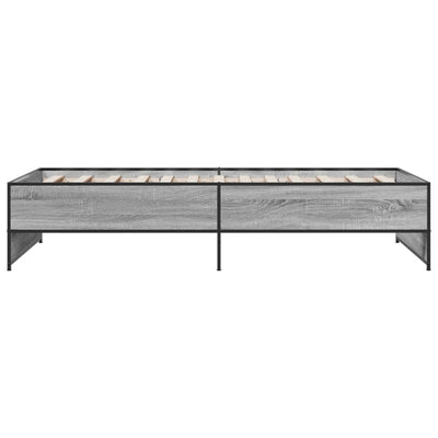 Sängynrunko harmaa Sonoma 75x190 cm tekninen puu ja metalli