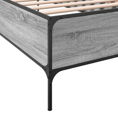 Sängynrunko harmaa Sonoma 75x190 cm tekninen puu ja metalli