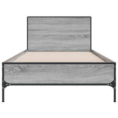 Sängynrunko harmaa Sonoma 90x190 cm tekninen puu ja metalli
