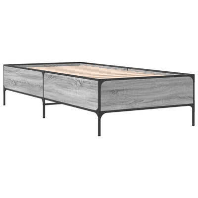 Sängynrunko harmaa Sonoma 90x200 cm tekninen puu ja metalli