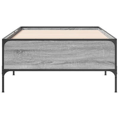 Sängynrunko harmaa Sonoma 90x200 cm tekninen puu ja metalli