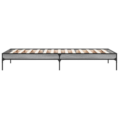 Sängynrunko harmaa Sonoma 90x200 cm tekninen puu ja metalli