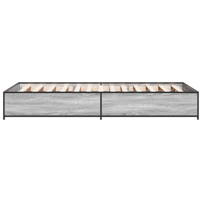 Sängynrunko harmaa Sonoma 90x200 cm tekninen puu ja metalli