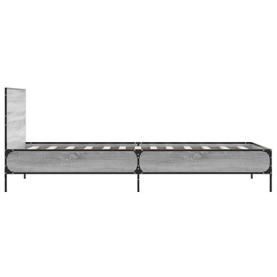 Sängynrunko harmaa Sonoma 90x200 cm tekninen puu ja metalli