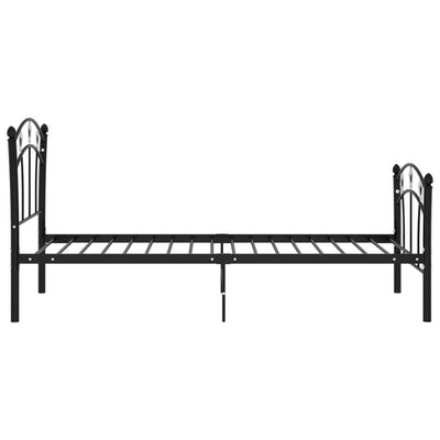 Sängynrunko jalkapallokoristeet musta metalli 90x200 cm