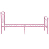 Sängynrunko jalkapallokoristeet pinkki metalli 90x200 cm