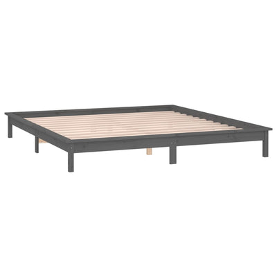 Sängynrunko LED harmaa 120x190 cm Small Double täysi puu
