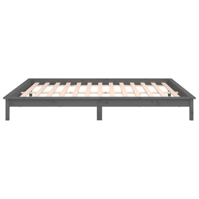 Sängynrunko LED harmaa 120x190 cm Small Double täysi puu