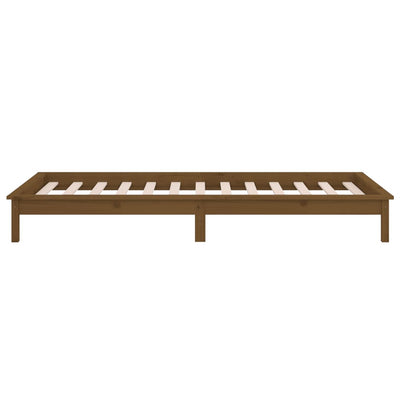 Sängynrunko LED hunajanruskea 75x190 cm Small Single täysi puu