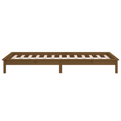 Sängynrunko LED hunajanruskea 90x190 cm Single täysi puu