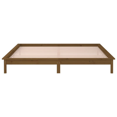 Sängynrunko LED ruskea 120x190 cm Small Double täysi puu