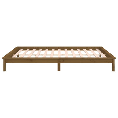 Sängynrunko LED ruskea 120x190 cm Small Double täysi puu