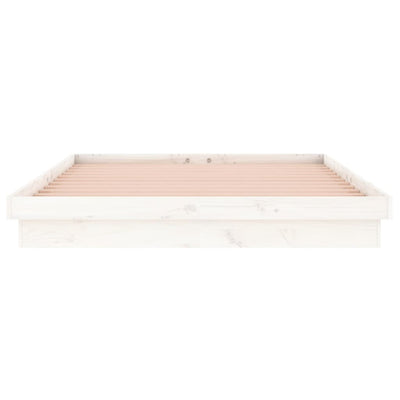 Sängynrunko LED valkoinen 120x190 cm Small Double täysi puu