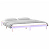 Sängynrunko LED-valoilla 150x200 cm King Size täysi puu