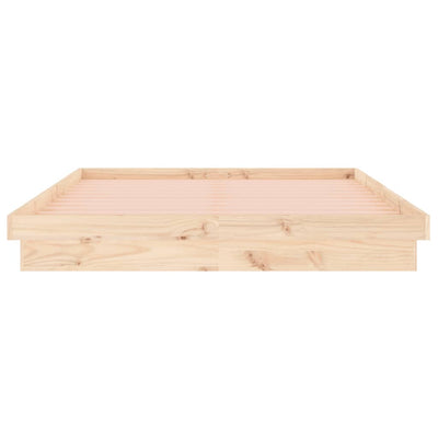 Sängynrunko LED-valoilla 200x200 cm täysi puu