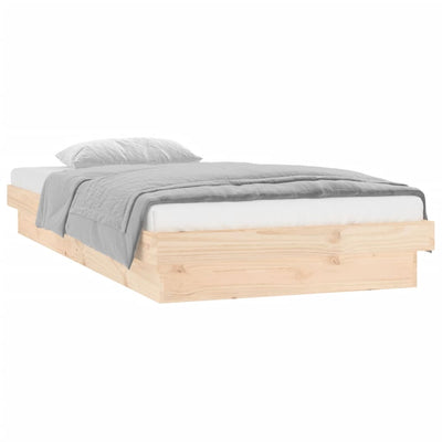 Sängynrunko LED-valoilla 90x190 cm Single täysi puu