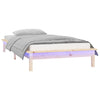 Sängynrunko LED-valoilla 90x190 cm Single täysi puu