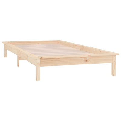Sängynrunko LED-valoilla 90x190 cm Single täysi puu