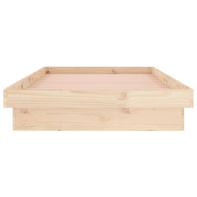 Sängynrunko LED-valoilla 90x190 cm Single täysi puu