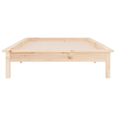 Sängynrunko LED-valoilla 90x190 cm Single täysi puu