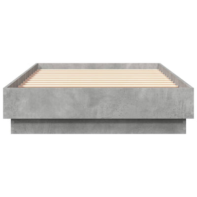 Sängynrunko LED-valoilla betoninharmaa 75x190 cm