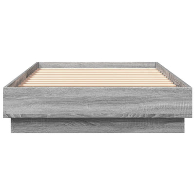Sängynrunko LED-valoilla harmaa Sonoma 100x200 cm