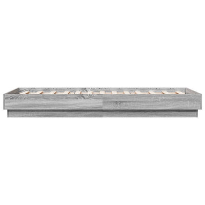 Sängynrunko LED-valoilla harmaa Sonoma 75x190 cm