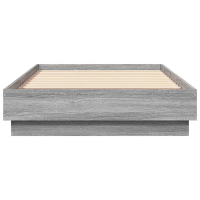 Sängynrunko LED-valoilla harmaa Sonoma 90x190 cm