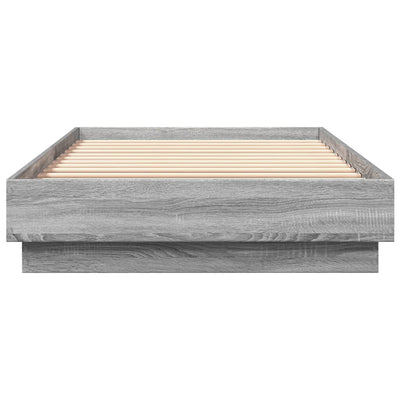 Sängynrunko LED-valoilla harmaa Sonoma 90x200 cm