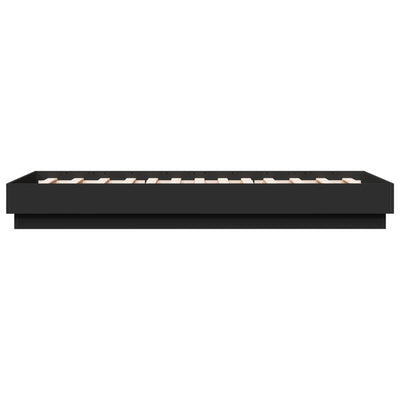 Sängynrunko LED-valoilla musta 75x190 cm
