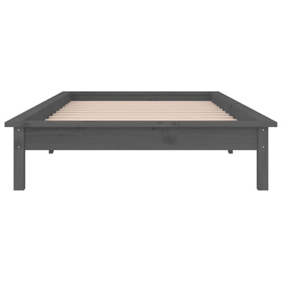 Sängynrunko LED-valoilla musta 90x190 cm Single täysi puu