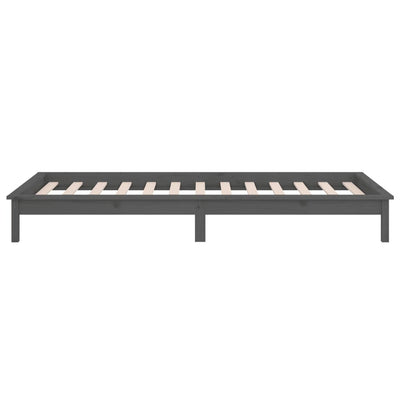 Sängynrunko LED-valoilla musta 90x190 cm Single täysi puu