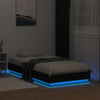 Sängynrunko LED-valoilla musta 90x190 cm