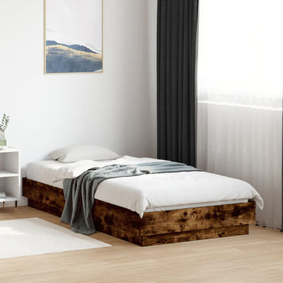Sängynrunko LED-valoilla savutammi 75x190 cm