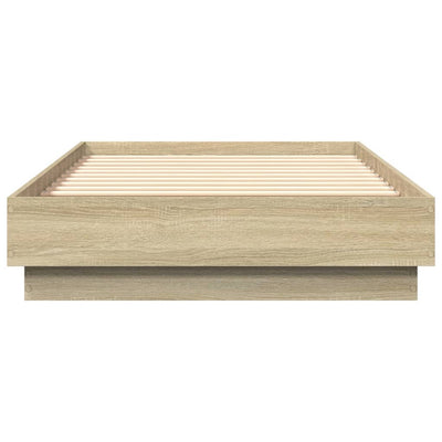 Sängynrunko LED-valoilla Sonoma-tammi 75x190 cm