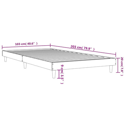 Sängynrunko musta 100x200 cm tekninen puu