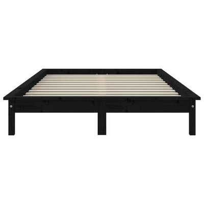 Sängynrunko musta 180x200 cm Super King Size täysi mänty