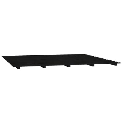 Sängynrunko musta 200x200 cm täysi mänty