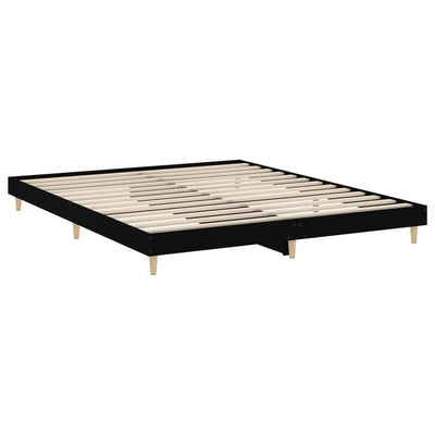 Sängynrunko musta 200x200 cm tekninen puu