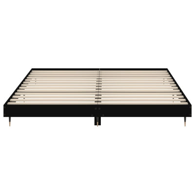 Sängynrunko musta 200x200 cm tekninen puu