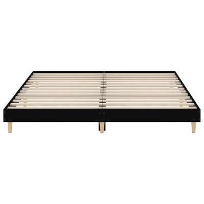 Sängynrunko musta 200x200 cm tekninen puu