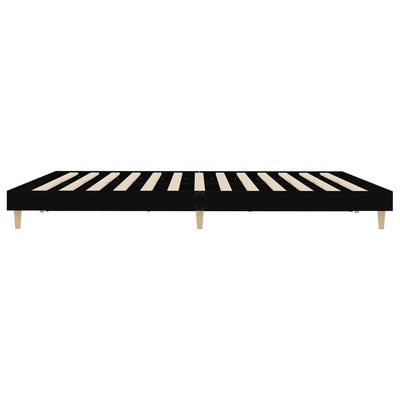 Sängynrunko musta 200x200 cm tekninen puu