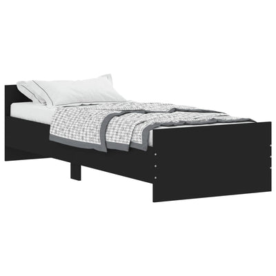 Sängynrunko musta 75x190 cm Small Single tekninen puu