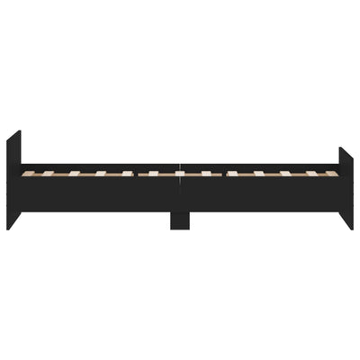 Sängynrunko musta 75x190 cm Small Single tekninen puu